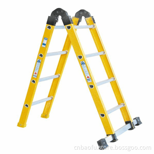 35kv Yellow Fiberglass 2-Section Folding Ladder